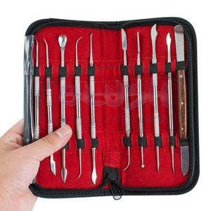 Juego de 18 piezas de alicates de ortodoncia dental, localizador de brackets y portaagujas de acero inoxidable, en estuche de cuero, color rosa quirúrgico - Product Image 5