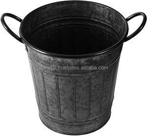 <b>Antique</b> Metal Outdoor Round Planter with Handles <b>for</b> <b>garden</b> balcony any type of decoration Customizable - Product Image 6