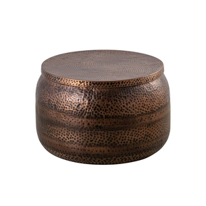 Texture Design Metal Hammered Golden Round Coffee Table Eco-Friendly <b>Portable</b> Home Living Room Decorative Furniture - Product Image 4