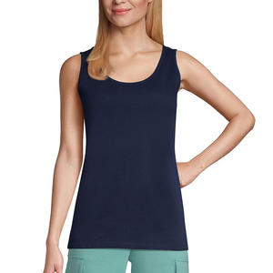 Camiseta sin Mangas Casual para Mujer, Diseño Liso de Color Sólido, Tela Suave al Tacto, Atuendo Moderno de Verano, Ropa para Exportación al por Mayor - Product Image 3