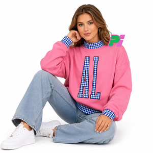 Sweat-shirt à col montant pour femme Alabama avec broderie AL personnalisée, 100 % coton, streetwear, respirant, design hiver - Product Image 5