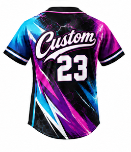 Performance Baseball Jersey Sublimation Button Down Sports Shirt Men Women Lightweight Breathable <b>Team</b> Uniform Wholesale Full - Product Image 4