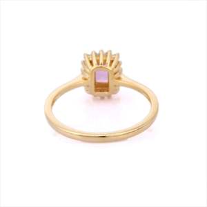 14K Solid Gold Pink Sapphire and <b>Diamond</b> Pear Cut Prong Set Wedding <b>Ring</b> - Product Image 4