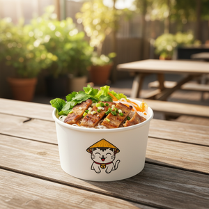 ชามกระดาษแบบใช้แล้วทิ้งรักษ์โลกสำหรับก๋วยเตี๋ยว ข้าว คุกกี้ ขนาด 24 ออนซ์ แพ็คขายส่ง - Product Image 5