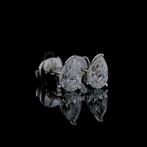 Boucles d'oreilles en diamant exquis 2.0Ct Pear Lab Grown en or massif 10K 14K 18K Boucles d'oreilles en diamant poire étincelante Cadeau pour elle - Product Image 5