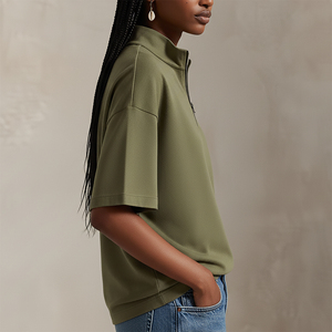 เสื้อโปโลคุณภาพสูงสั่งทำพิเศษ แขนยาว คอซิป ¼ ซิป สีพื้น ปักโลโก้ตามแบบที่ต้องการ เสื้อโปโลแฟชั่นสำหรับตีกอล์ฟ - Product Image 5