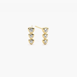Pendientes de Diamantes Cultivados en Laboratorio Triad, 0.40CT, Oro de 14K, Tres Piedras, Certificados por IGI, Chapados en Rodio, Joyería al por Mayor OEM ODM - Product Image 1