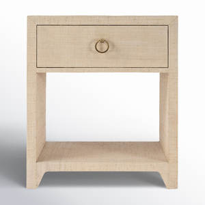 Table de chevet DreamCraft Raffia à 1 tiroir - Meuble élégant et pratique en provenance du Vietnam - Product Image 1