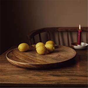 Platos de Madera de Mango Natural, Platos Redondos de Madera para Servir la Cena, Bandeja Rústica Decorativa para Mesa, Vajilla para Bodas, Hoteles y Fiestas - Product Image 2