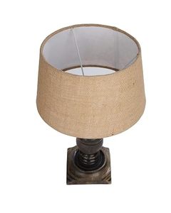 Vintage <b>Rustic</b> Wooden Tabletop <b>Table</b> Lamp Fabric Lampshade Torchiere Style <b>Bedside</b> Reading Light for Home Decor All Seasons - Product Image 2