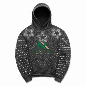 Sweat-shirt à capuche personnalisé avec imprimé étoile en strass pour homme, style Y2K, streetwear glamour, sweat-shirt scintillant - Product Image 4