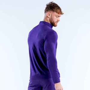 Men's Purple <b>Collarless</b> Breathable ODM Sporty Casual <b>Shirt</b> Knitted Quick Dry Sleeveless Summer Wear - Product Image 6