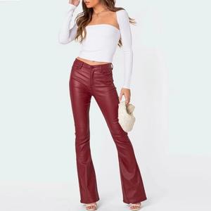 Pantalon en cuir véritable pour femme, style motard classique, en cuir de vachette véritable, pantalon de mode, fournisseur en gros OEM - Product Image 4