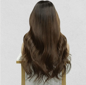 Perruque frontale en dentelle HD longue et droite marron chocolat de luxe 13x4 sans colle, en cheveux humains vierges, haute densité pour femmes - Product Image 6