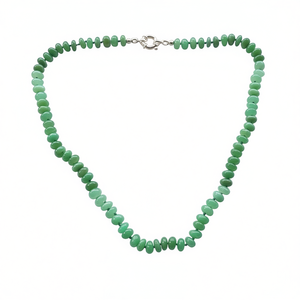 Natural <b>Green</b> Aventurine Rondelle <b>Bead</b> <b>Necklace</b> Handmade Gemstone <b>Necklace</b> Sterling Silver Clasp Women Jewelry Wholesale - Product Image 2