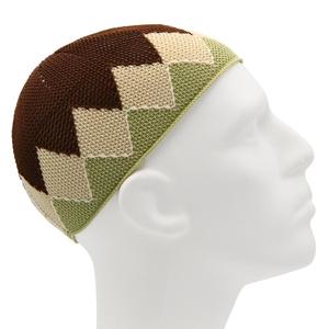 Gorro de Oración Kufi Tupi para Hombre, Islámico, con Diseño a Cuadros en Relieve, de Algodón Tejido, Ecológico, Transpirable, Elástico, para las Cuatro Estaciones - Product Image 3