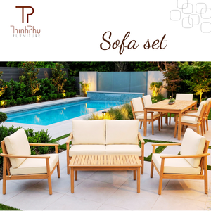 THINH PHU FURNITURE TP6123 Modern Modular Sectional Sofa Set (4pcs) Solid Wood Frame 10cm Seat Back Pillows for Apartment/Hotel - Product Image 5