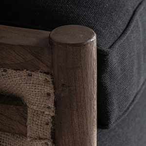 Sillón de Salón Clásico Contemporáneo de Madera de Teca Maciza Hecho a Mano con Cojín de Felpa, Muebles de Sala de Estar Tapizados Cómodos de Primera Calidad - Product Image 5