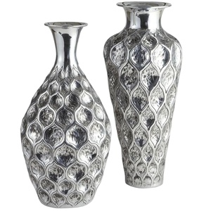 Modern Vases Gifts Sets Flower Pots Set of 2 Handmade Crafts Aluminium Flower Vases For Floor Display Metal Vase For Living Room - Product Image 1