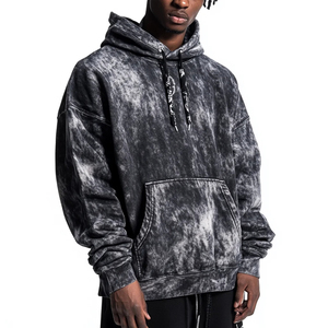 Sudaderas al por mayor con logo personalizado, sudaderas con capucha de forro polar oversize para hombre, sudaderas con capucha de hombros caídos con lavado ácido para ropa urbana y de invierno para hombre - Product Image 3