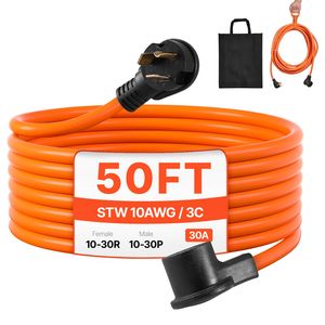 Cavo di prolunga per asciugatrice da 15 m, 3 poli NEMA 10-30P 10-30R, 125V/250V, STW 10AWG/3C, corrente nominale 30A 20A/50A, cavo in rame puro, 2m - Product Image 6