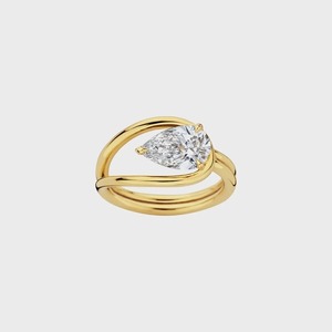 Bague en or 18 carats avec diamant de laboratoire 2 carats taille poire horizontale pour femme, mariage, fiançailles, certifiée IGI, tendance, D Gleam Jewels - Product Image 3