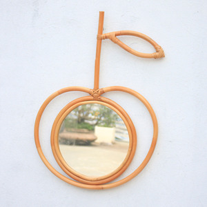 Espejo de Pared Boho de Lujo, Fabricado en Vietnam, Decoración Moderna para el Hogar, Colgante, Ecológico, Ovalado, Beige, Construcción de Vidrio y Seagrass - Product Image 2