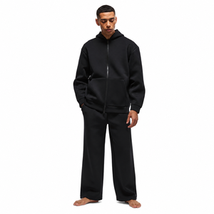 Conjunto Deportivo Personalizado para Hombre en Algodón Grueso |   Sudadera con capucha y cremallera completa y pantalones deportivos de pierna ancha |   Conjunto Deportivo Premium de Estilo Urbano - Product Image 1