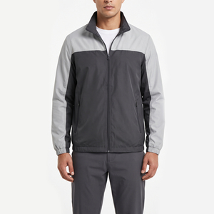 Veste coupe-vent pour homme, style sport, à manches raglan contrastées, col montant, color block, pour l'entraînement en salle de sport - Product Image 1