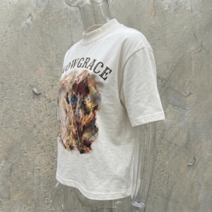 T-shirt à manches courtes surdimensionné Snowgrace pour homme, jersey décontracté en polyester/coton, col rond, motif uni, logo sur le devant - Product Image 5