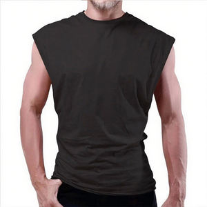 Débardeur Homme Uni Personnalisable avec Logo, T-shirt sans Manches Respirant pour l'Été, Décontracté, Épaules Tombantes, Sport, Activités de Plein Air, Entraînement - Product Image 6