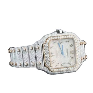 Reloj เครื่องประดับเพชรเต็มรูปแบบนาฬิกาอัตโนมัติฮิปฮอปเย็นสุดหรูสีทองผู้ชาย VVS Moissanite - Product Image 1