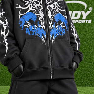 Custom Heavyweight Full <b>Zip</b> <b>Up</b> Hoodie Oversized Streetwear Graphic Printed Hooded Sweatshirt Unisex Wholesale Apparel - Product Image 6