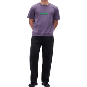 Camiseta de Cuello Redondo para Hombre, de Algodón, Hombros Anchos, Corte Holgado, Estilo Casual, Diaria, Lisa, Minimalista - Product Image 1