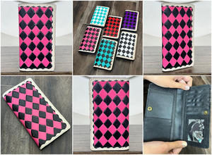 Cartera Larga de Cuero Genuino con Diseño Cuadriculado y Protección RFID, Unisex, Precio al por Mayor, Estilo Occidental, Tarjetero, Monedero para Uso Diario - Product Image 3