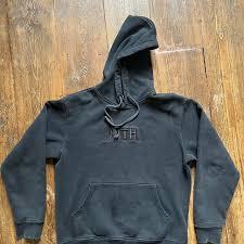 Heavyweight 400 GSM <b>Black</b> Hoodie – Tonal Embroidery Box Logo – Premium Cotton <b>Fleece</b> Streetwear Pullover - Product Image 3