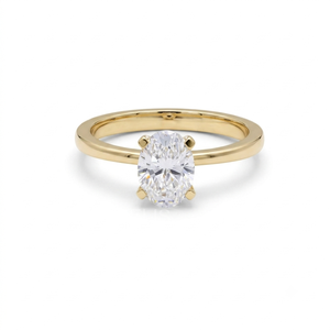 Anillo de Diamantes con Corte Ovalado y Diseño Lateral Refinado, Anillos de Diamantes para un Estilo de Compromiso Único - Product Image 4