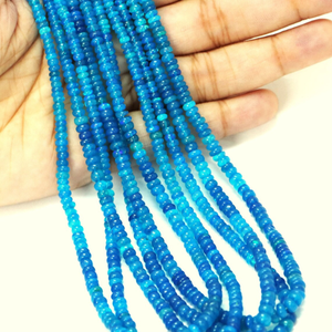 Cuentas redondas lisas de ópalo etíope azul neón de calidad AAA, cuentas lisas de ópalo etíope azul neón brillante de 3-6 mm, calidad superior - Product Image 5