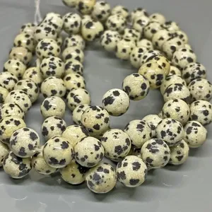 Cuentas de Jaspe Dálmata Natural de 4mm, Redondas y Lisas, Grado AAA, para Fabricación de Joyería, Venta al Por Mayor - Product Image 4