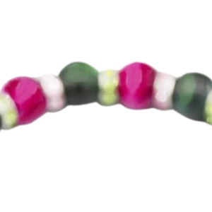   Bracelet en perles de pierre avec breloque en acier inoxydable, perles naturelles roses et vertes, bracelet extensible, bijou de sororité, cadeau - Product Image 1
