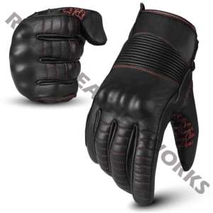 Leather Motorbike Gloves Wrist Length Sporty Style Customized Colour Unlined Breathable for Cycling Four Seasons Use - Product Image 3