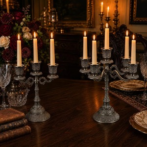 Fancy <b>Brass</b> Candelabra With Three Arms Decorative Home Candle <b>Holder</b> For Table Centerpiece At Best Price - Product Image 4