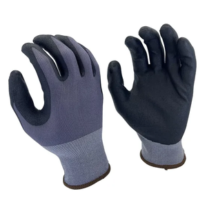 Gants de sécurité en nylon et élasthanne de haute qualité, enduits de nitrile sablé, bonne adhérence, pour travaux de construction - Product Image 3