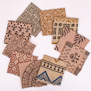 Meilleur ensemble de bandanas d'été bohèmes en coton écologique respirant 21"X21" style Bagru imprimé naturel pour femmes et animaux de compagnie - Product Image 1