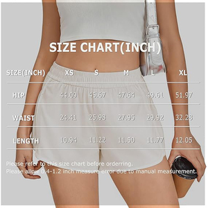Shorts de sport pour femmes à taille haute élastique blanc perle, fluides, respirants, à séchage rapide, en polyester, pour la course et l'entraînement - Product Image 5