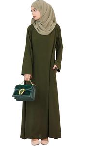 Nouvelles Abayas Essentielles Longues en Gros, Robes Modestes Unies de Couleur Unie, Abayas Plissées Traditionnelles Classiques Islamiques Musulmanes pour Femmes - Product Image 3