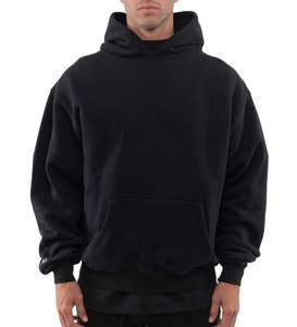 <b>Men's</b> Gray Hooded <b>Sweatshirt</b> Loose Fit Woven Eco-Friendly 180g Casual Solid Color Spring Wear - Product Image 1