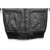 2026 OEM Veste en cuir de vache noir véritable pour homme, très vendue, 100% haute qualité, imperméable, faible MOQ, prix bas, mode hiver, modèle frontal