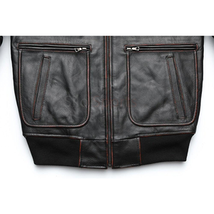 Chaqueta de Cuero Genuino de Piel de Vaca Negra para Hombre, Modelo 2026, Venta Caliente OEM, 100% Alta Calidad, Bajo MOQ, Precio Bajo, Moda de Invierno - Product Image 6