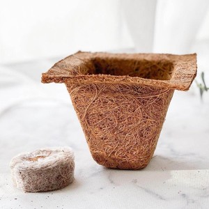 Sustainable seedling starter <b>basket</b> pot wholesale factory supply coco coir garden <b>plant</b> pots - Product Image 3